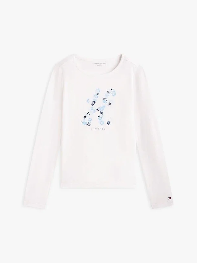 T-shirt infantil com monograma floral T-shirt infantil com monograma floral