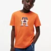 T-shirt infantil com monograma multicolorido
