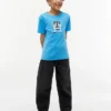 T-shirt infantil com monograma multicolorido