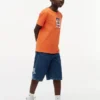 T-shirt infantil com monograma multicolorido