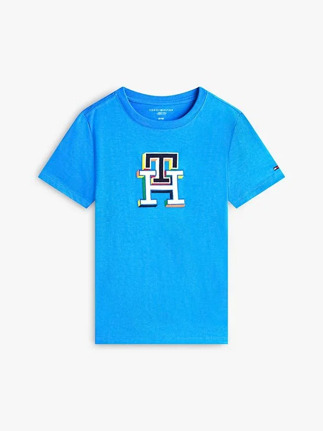 T-shirt infantil com monograma multicolorido T-shirt infantil com monograma multicolorido