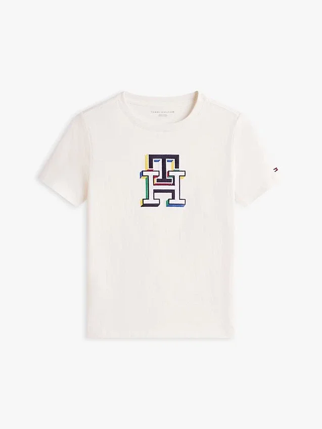 T-shirt infantil com monograma multicolorido T-shirt infantil com monograma multicolorido