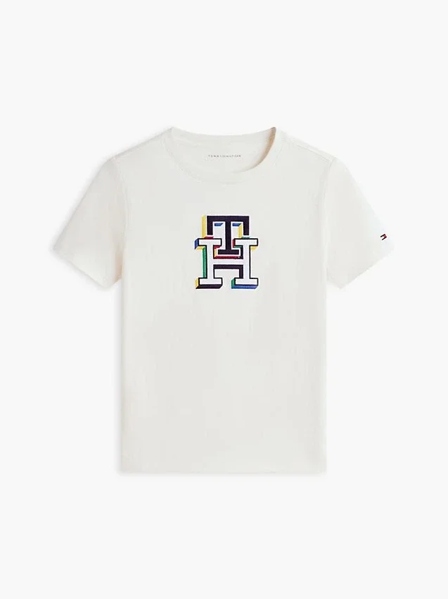 T-shirt infantil com monograma multicolorido T-shirt infantil com monograma multicolorido