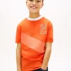 T-shirt infantil com riscas e bandeira com monograma T-shirt infantil com riscas e bandeira com monograma