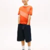 T-shirt infantil com riscas e bandeira com monograma T-shirt infantil com riscas e bandeira com monograma