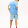 T-shirt infantil com riscas e bandeira com monograma