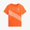 T-shirt infantil com riscas e bandeira com monograma T-shirt infantil com riscas e bandeira com monograma