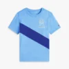 T-shirt infantil com riscas e bandeira com monograma