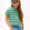 T-shirt infantil com riscas e bolso T-shirt infantil com riscas e bolso