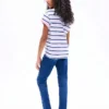 T-shirt infantil com riscas e nó na bainha T-shirt infantil com riscas e nó na bainha