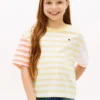 T-shirt infantil com riscas mistas T-shirt infantil com riscas mistas
