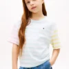 T-shirt infantil com riscas mistas T-shirt infantil com riscas mistas