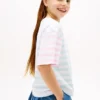 T-shirt infantil com riscas mistas T-shirt infantil com riscas mistas