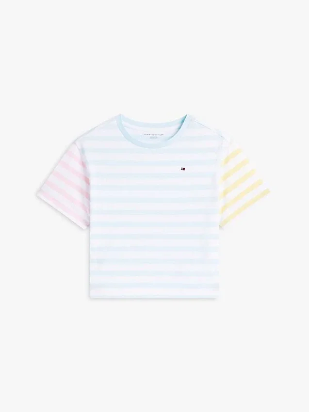 T-shirt infantil com riscas mistas T-shirt infantil com riscas mistas