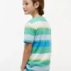 T-shirt infantil com riscas multicoloridas T-shirt infantil com riscas multicoloridas
