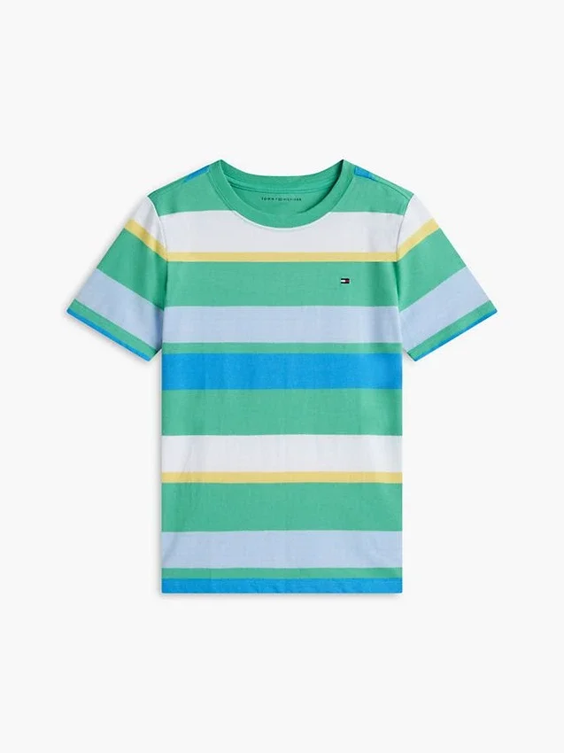 T-shirt infantil com riscas multicoloridas T-shirt infantil com riscas multicoloridas
