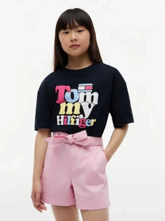 T-shirt infantil Tommy com estampado Puff