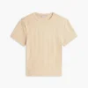 T-shirt leve em malha canelada T-shirt leve em malha canelada