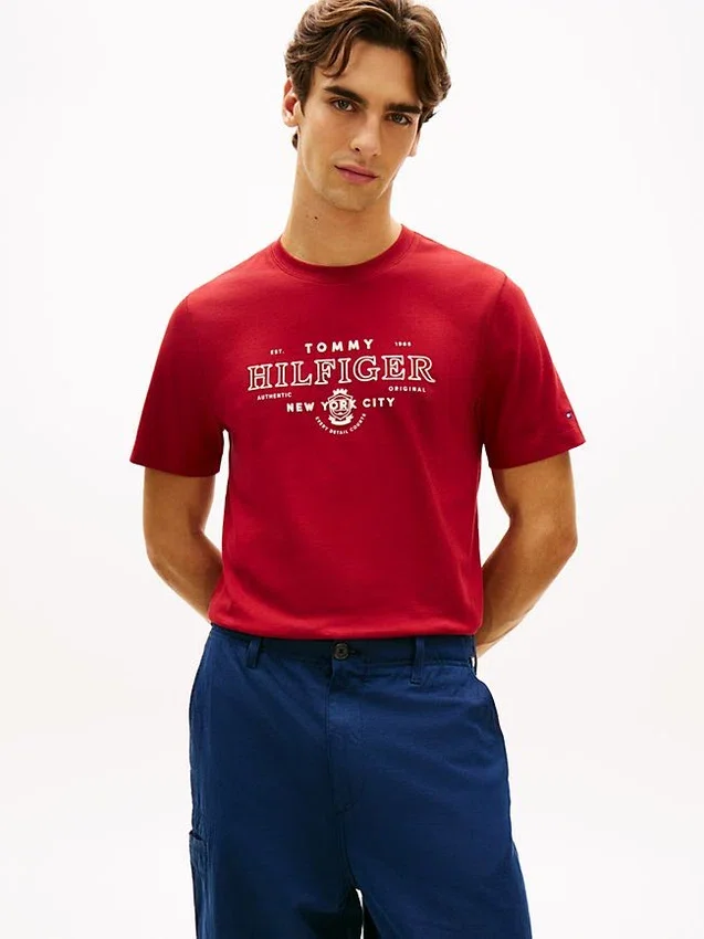 T-shirt pesada com logótipo Hilfiger NYC T-shirt pesada com logótipo Hilfiger NYC