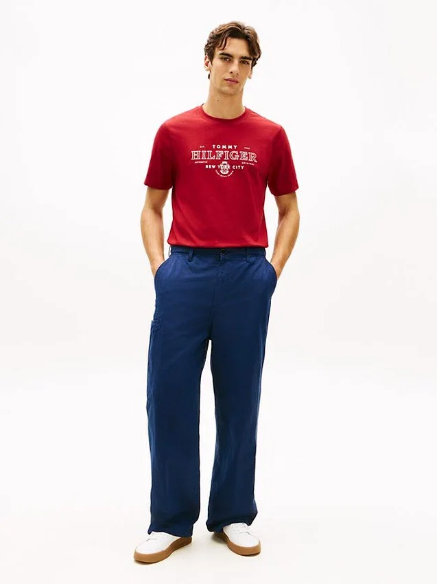 T-shirt pesada com logótipo Hilfiger NYC T-shirt pesada com logótipo Hilfiger NYC