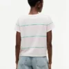 T-shirt às riscas com logótipo bordado T-shirt às riscas com logótipo bordado
