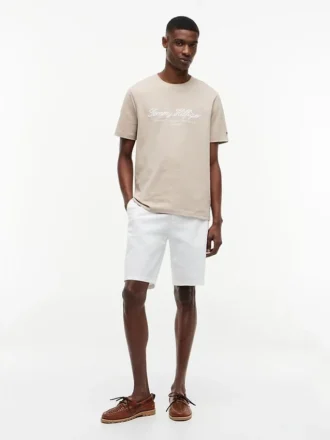 T-shirt às riscas com logótipo náutico