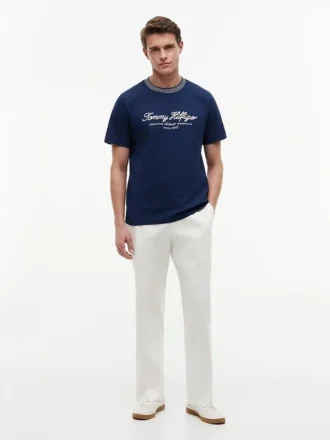 T-shirt às riscas com logótipo náutico