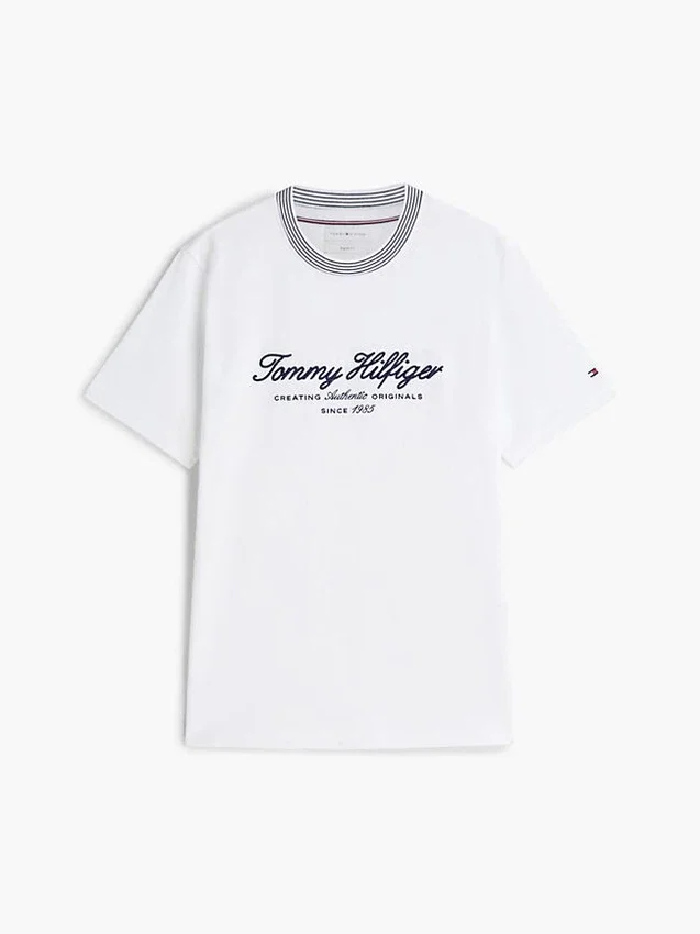 T-shirt às riscas com logótipo náutico T-shirt às riscas com logótipo náutico