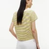 T-shirt às riscas com monograma em letra náutica T-shirt às riscas com monograma em letra náutica