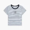 T-shirt às riscas com monograma em letra náutica T-shirt às riscas com monograma em letra náutica