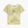 T-shirt às riscas com monograma em letra náutica T-shirt às riscas com monograma em letra náutica