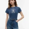 T-shirt Slim Fit com logótipo Crest tingida na peça T-shirt Slim Fit com logótipo Crest tingida na peça