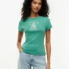 T-shirt Slim Fit com logótipo Crest tingida na peça T-shirt Slim Fit com logótipo Crest tingida na peça