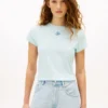 T-shirt Slim Fit com monograma em letra cursiva T-shirt Slim Fit com monograma em letra cursiva