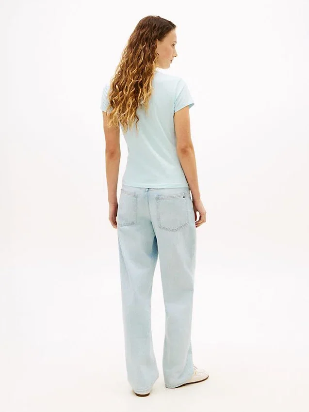 T-shirt Slim Fit com monograma em letra cursiva T-shirt Slim Fit com monograma em letra cursiva