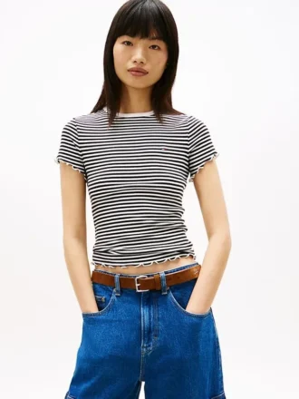 T-shirt Tommy Jeans com acabamento em folhas