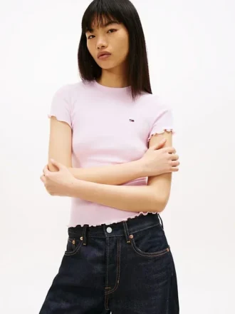 T-shirt Tommy Jeans com acabamento em folhas