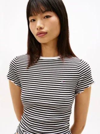 T-shirt Tommy Jeans com acabamento em folhas
