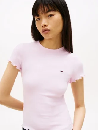 T-shirt Tommy Jeans com acabamento em folhas