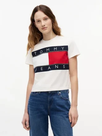 T-shirt Tommy Jeans com logótipo de bandeira grande
