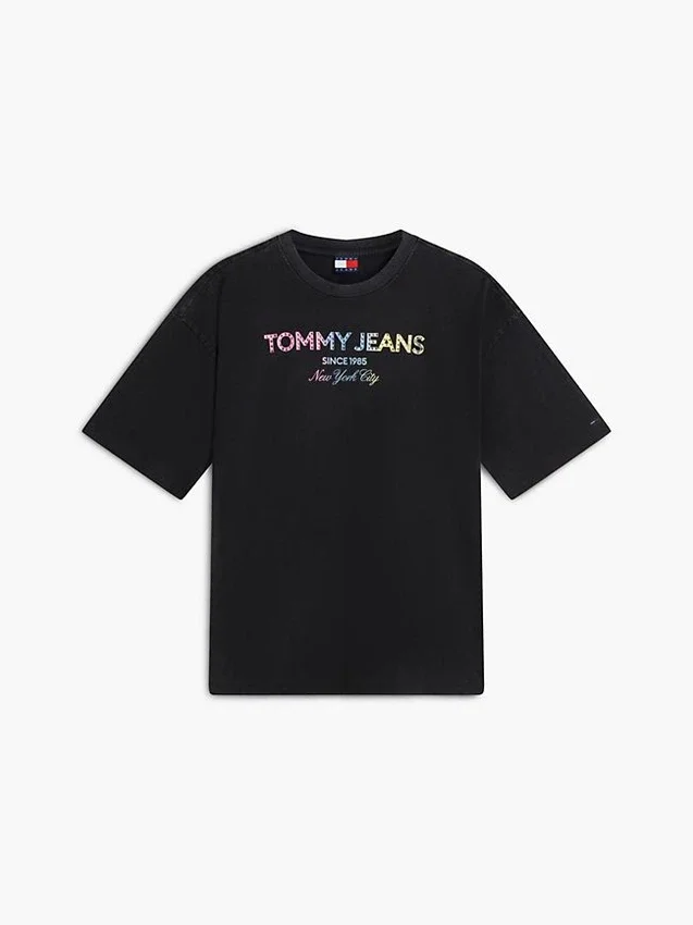 T-shirt Tommy Jeans com logótipo em cristal T-shirt Tommy Jeans com logótipo em cristal