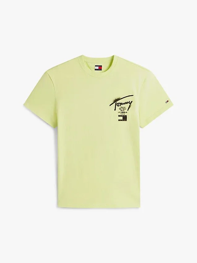 T-shirt Tommy Jeans com logótipo pintado com spray T-shirt Tommy Jeans com logótipo pintado com spray