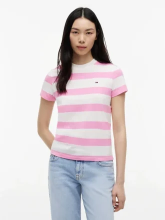 T-shirt Tommy Jeans com riscas de râguebi