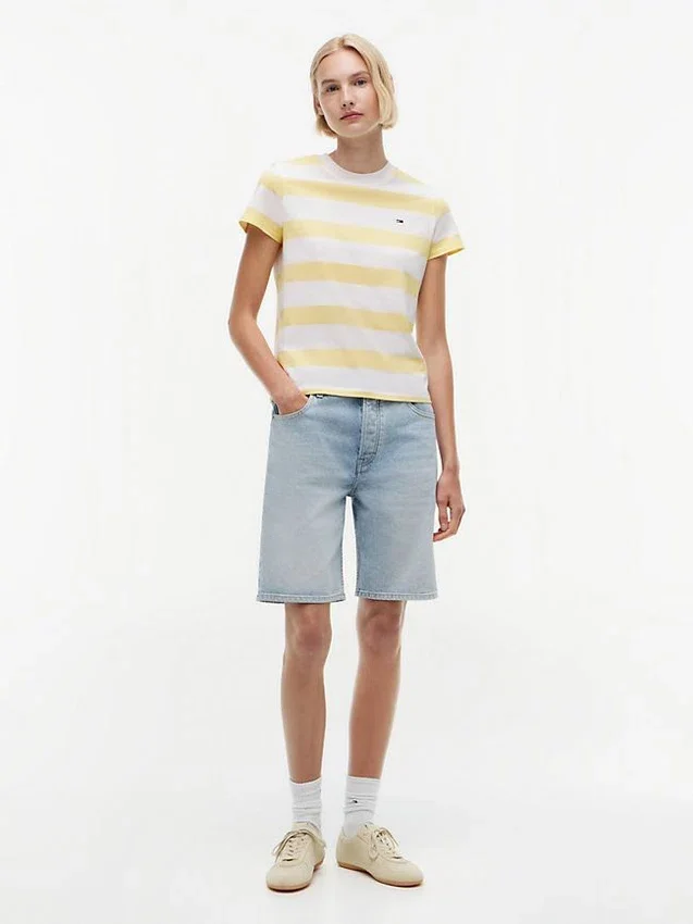 T-shirt Tommy Jeans com riscas de râguebi T-shirt Tommy Jeans com riscas de râguebi
