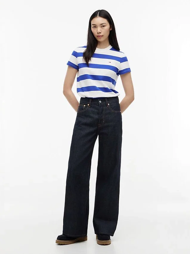 T-shirt Tommy Jeans com riscas de râguebi T-shirt Tommy Jeans com riscas de râguebi