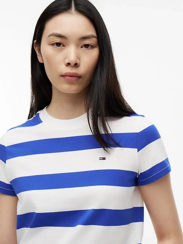 T-shirt Tommy Jeans com riscas de râguebi T-shirt Tommy Jeans com riscas de râguebi