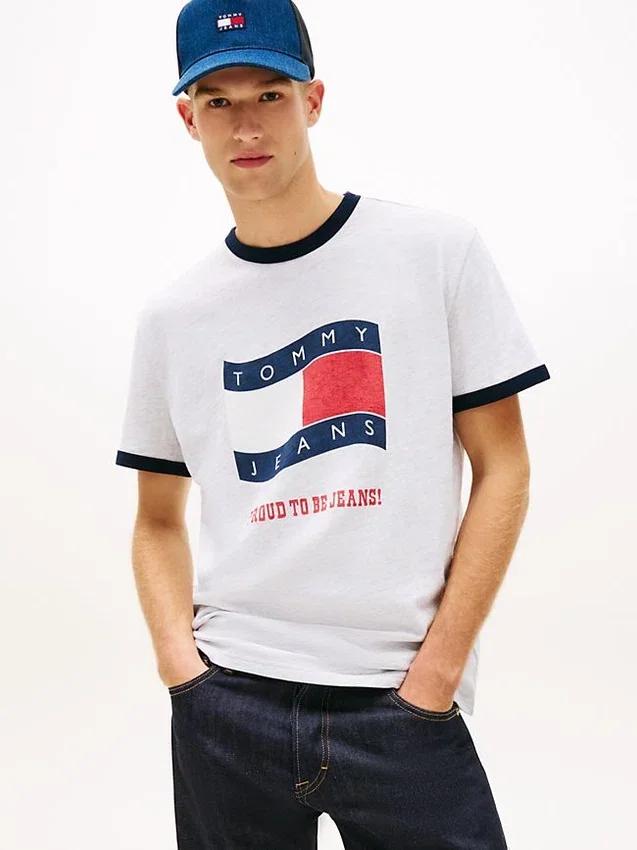 T-shirt Tommy Jeans Wavy Flag Ringer T-shirt Tommy Jeans Wavy Flag Ringer