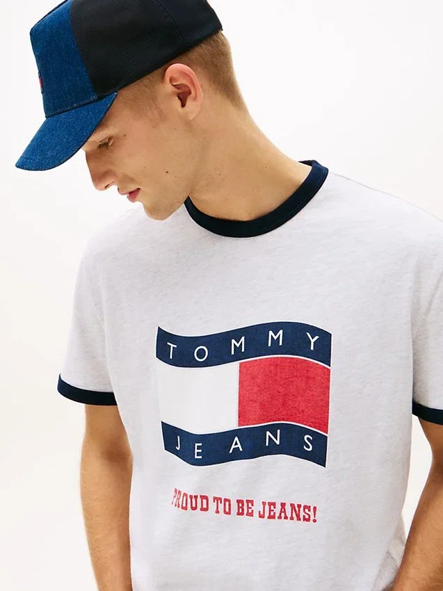 T-shirt Tommy Jeans Wavy Flag Ringer T-shirt Tommy Jeans Wavy Flag Ringer