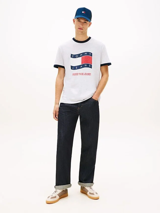 T-shirt Tommy Jeans Wavy Flag Ringer T-shirt Tommy Jeans Wavy Flag Ringer