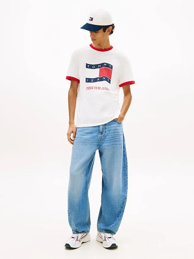 T-shirt Tommy Jeans Wavy Flag Ringer T-shirt Tommy Jeans Wavy Flag Ringer